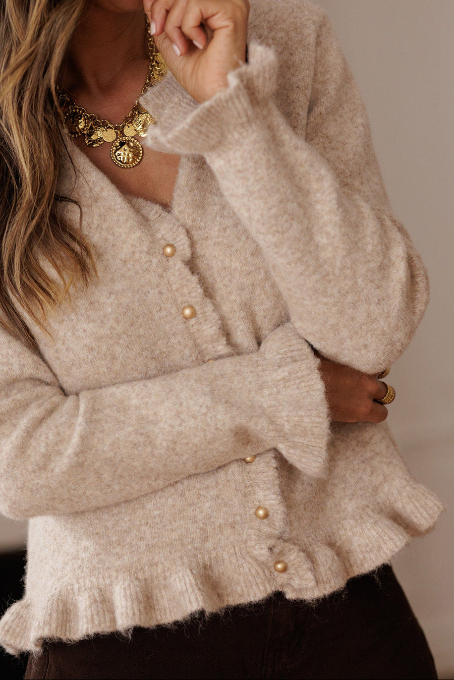 Ruffle Trim Cardigan