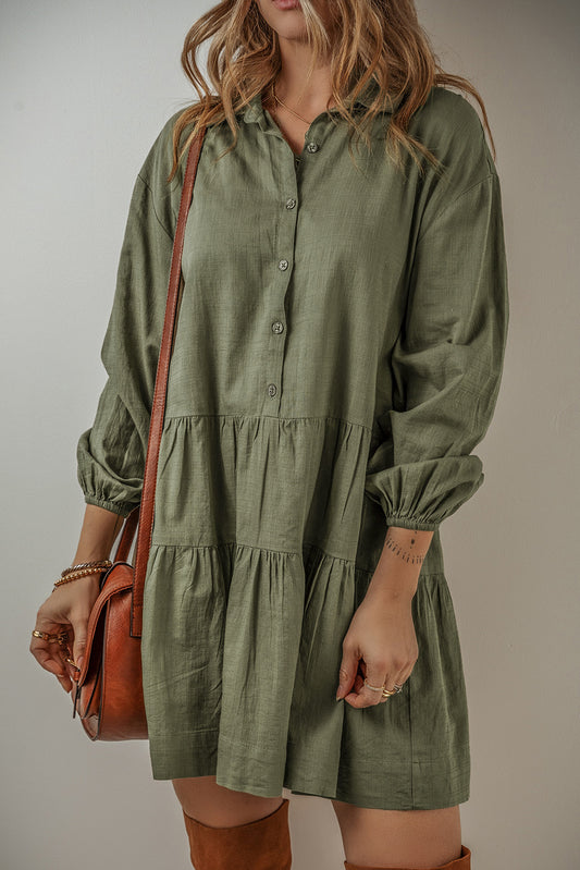 Tiered Shirt Dress