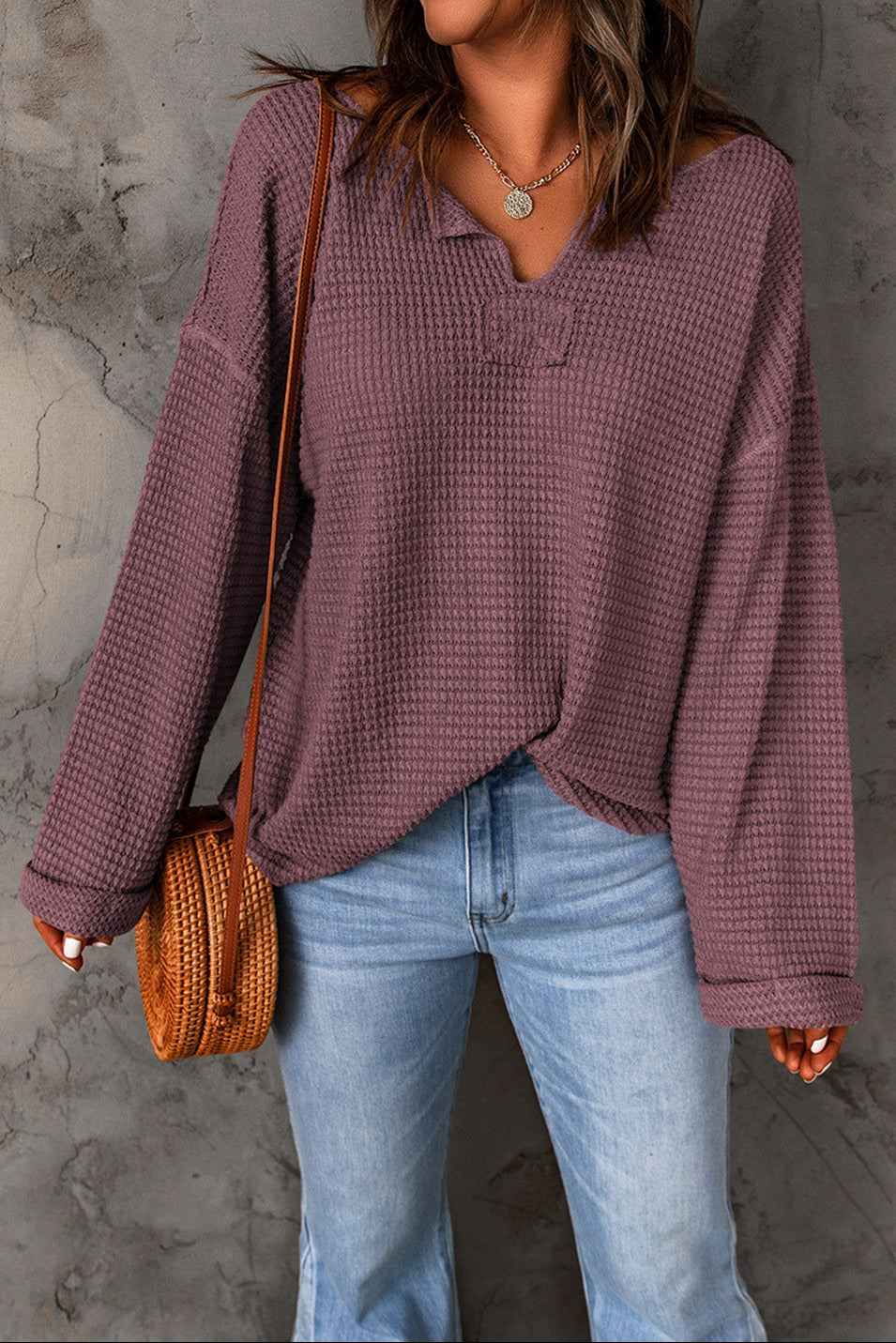 Waffle Knit Top