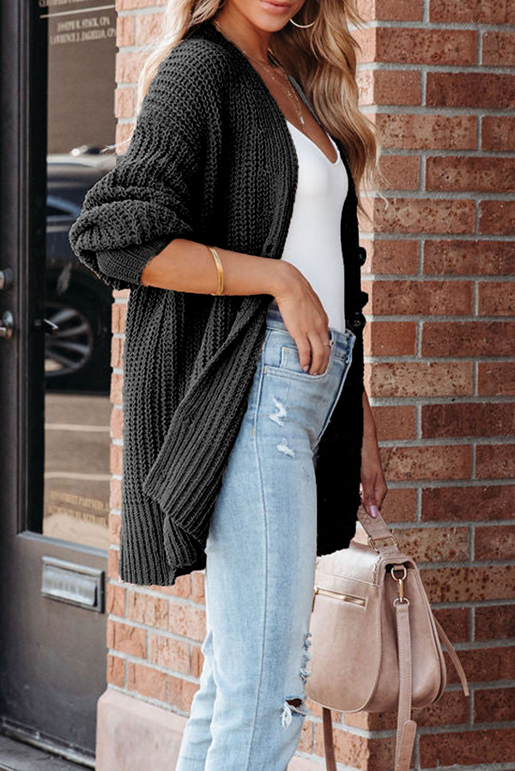 Button Cardigan | Drop Shoulder