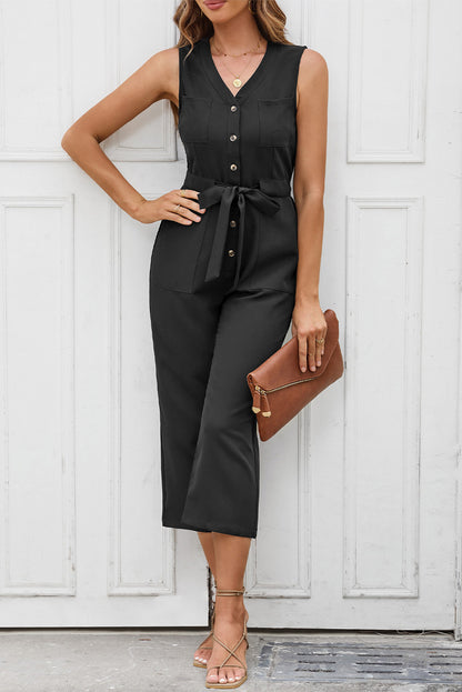 Button Front Jumpsuit