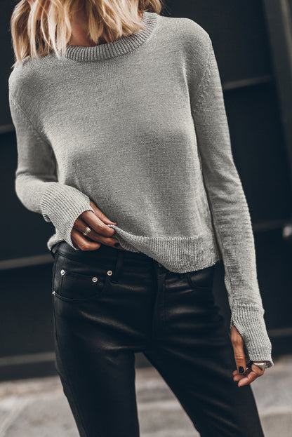 Thumbhole Sleeve Sweater