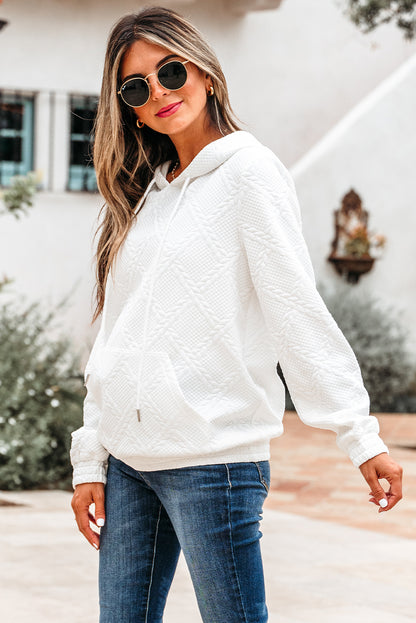 Textured Cable Knit Hoodie