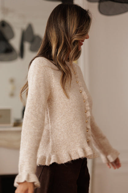 Ruffle Trim Cardigan