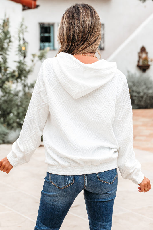 Textured Cable Knit Hoodie