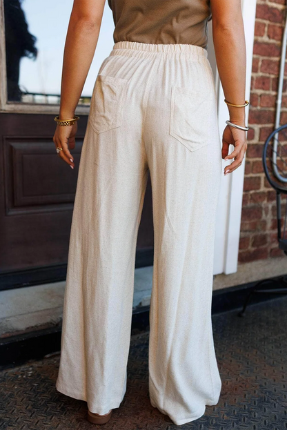 Wide Leg Drawstring Trousers