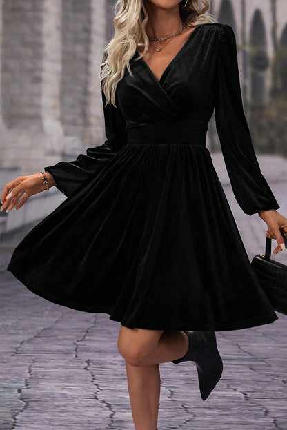 Surplice Velvet Dress