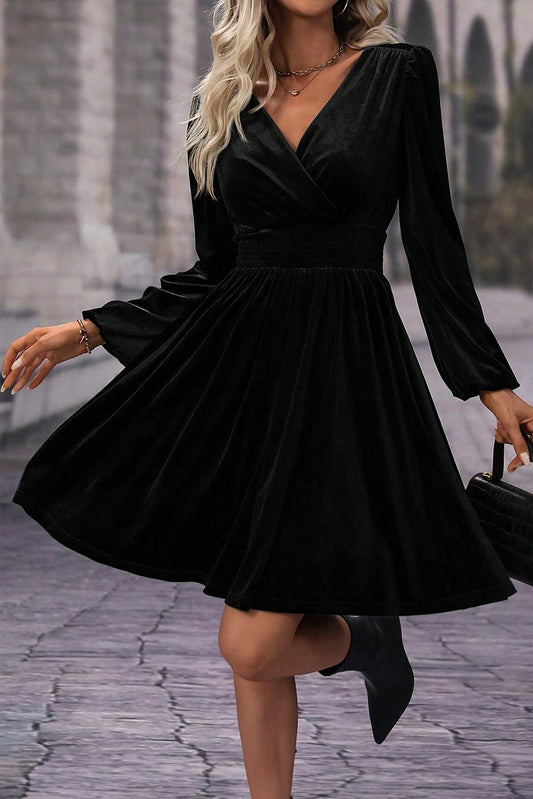 Surplice Velvet Dress