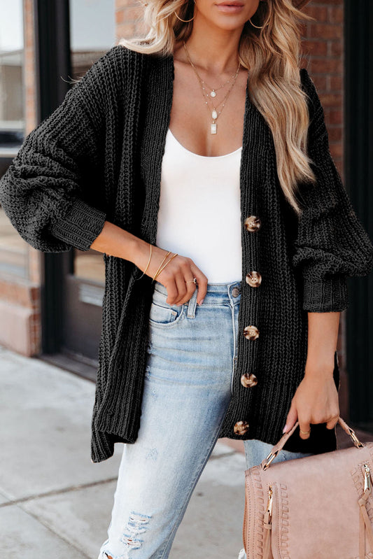 Button Cardigan | Drop Shoulder