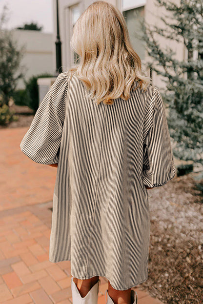 Striped Shirt Dress | Contrast Detail