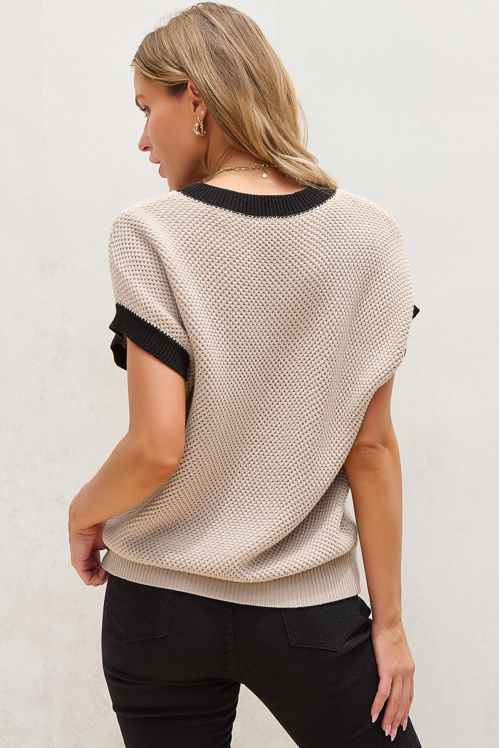 Contrast Trim Knit Top