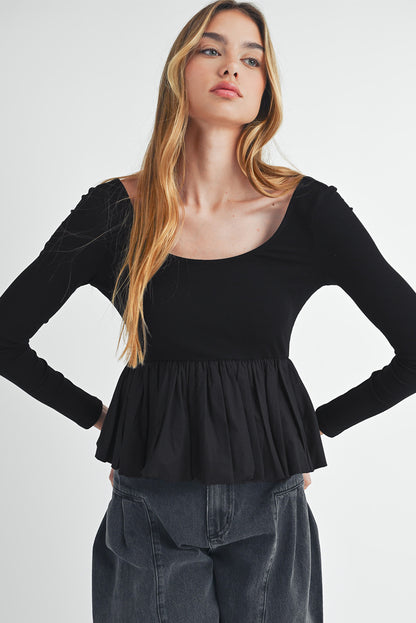 Peplum Top | Scoop Neckline