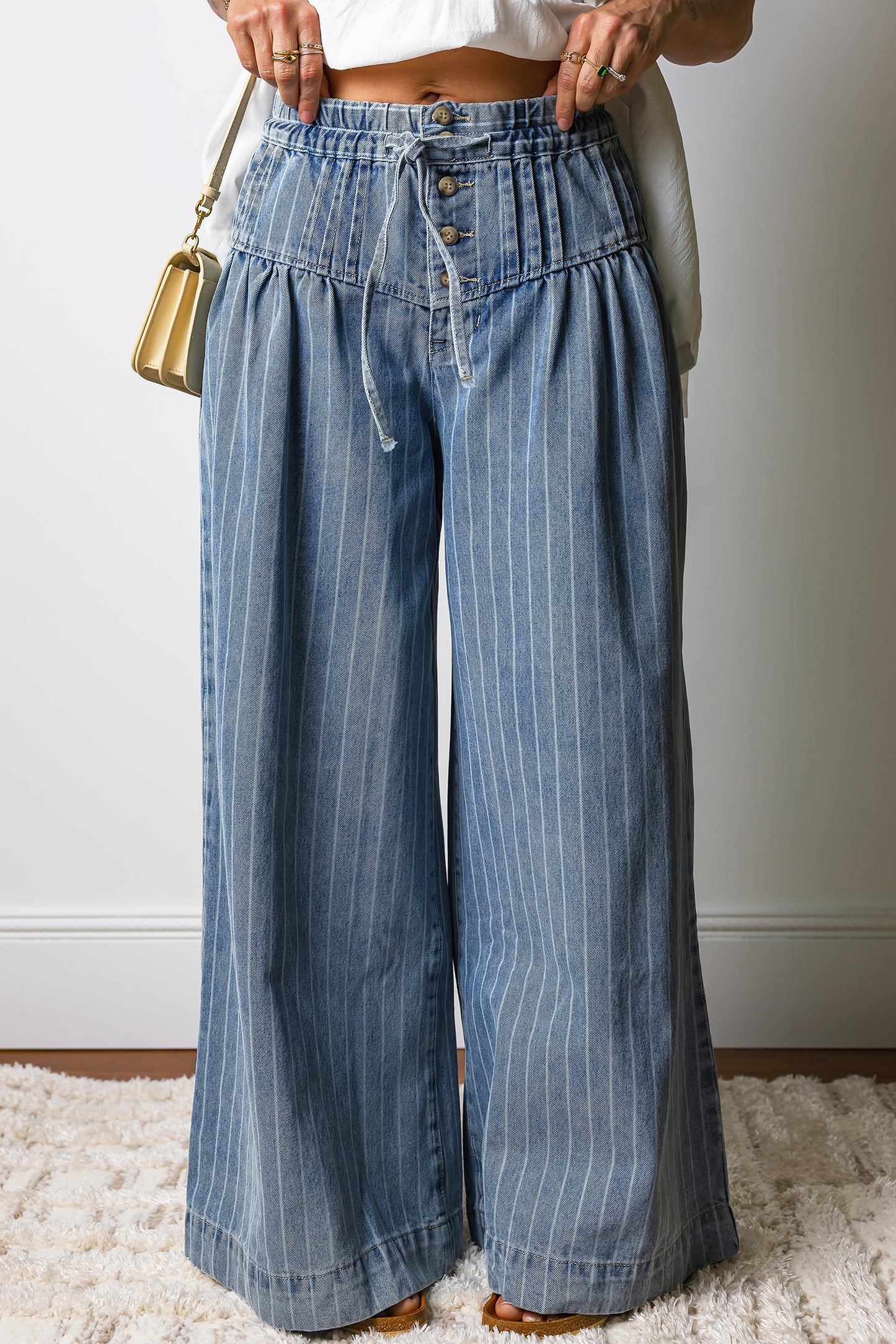 Striped Wide Leg Jeans
