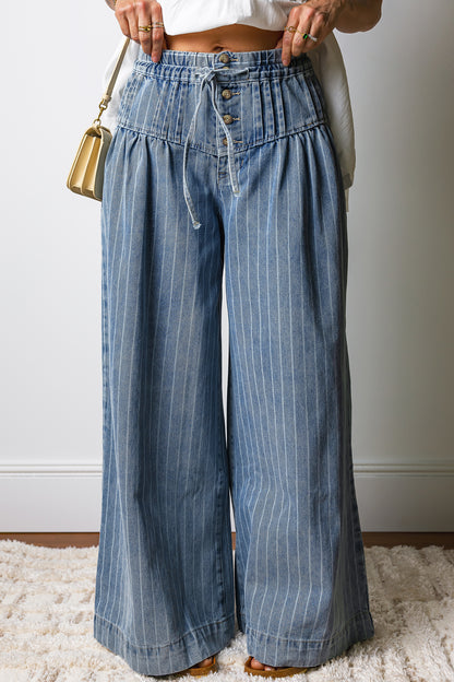 Striped Wide Leg Jeans