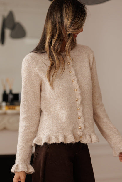 Ruffle Trim Cardigan