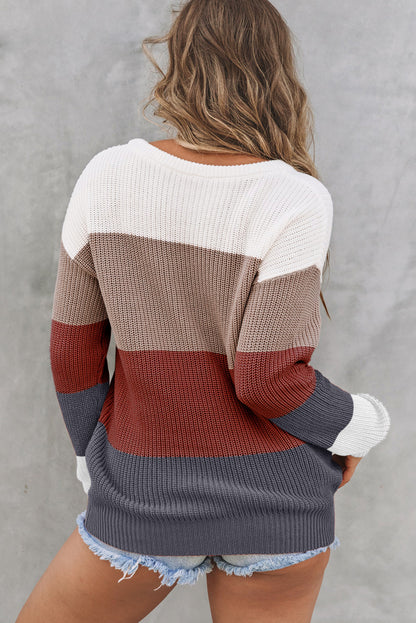 Colour Block Sweater | Crew Neck