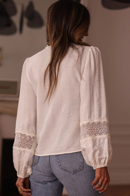 Lace Floral Detail Blouse