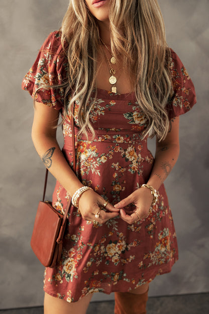 Floral Open Back Dress