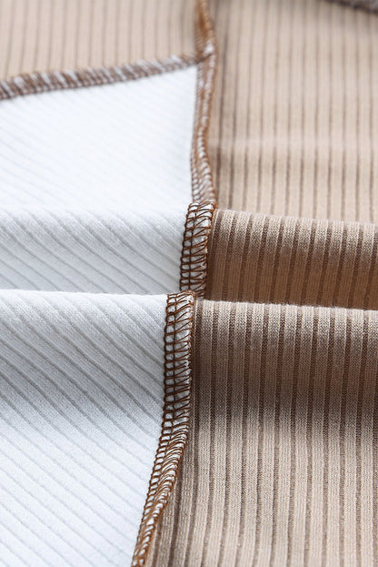 Colour Block Top | Contrast Stitch