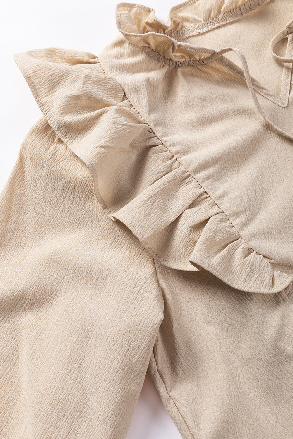 Ruffle Detail Blouse | Smocked Cuffs