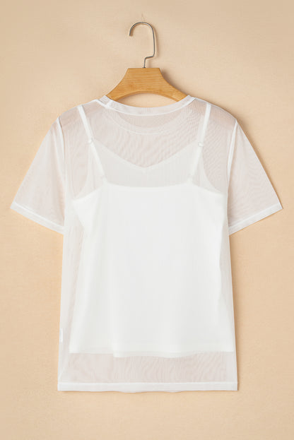 Sheer Short Sleeve Top
