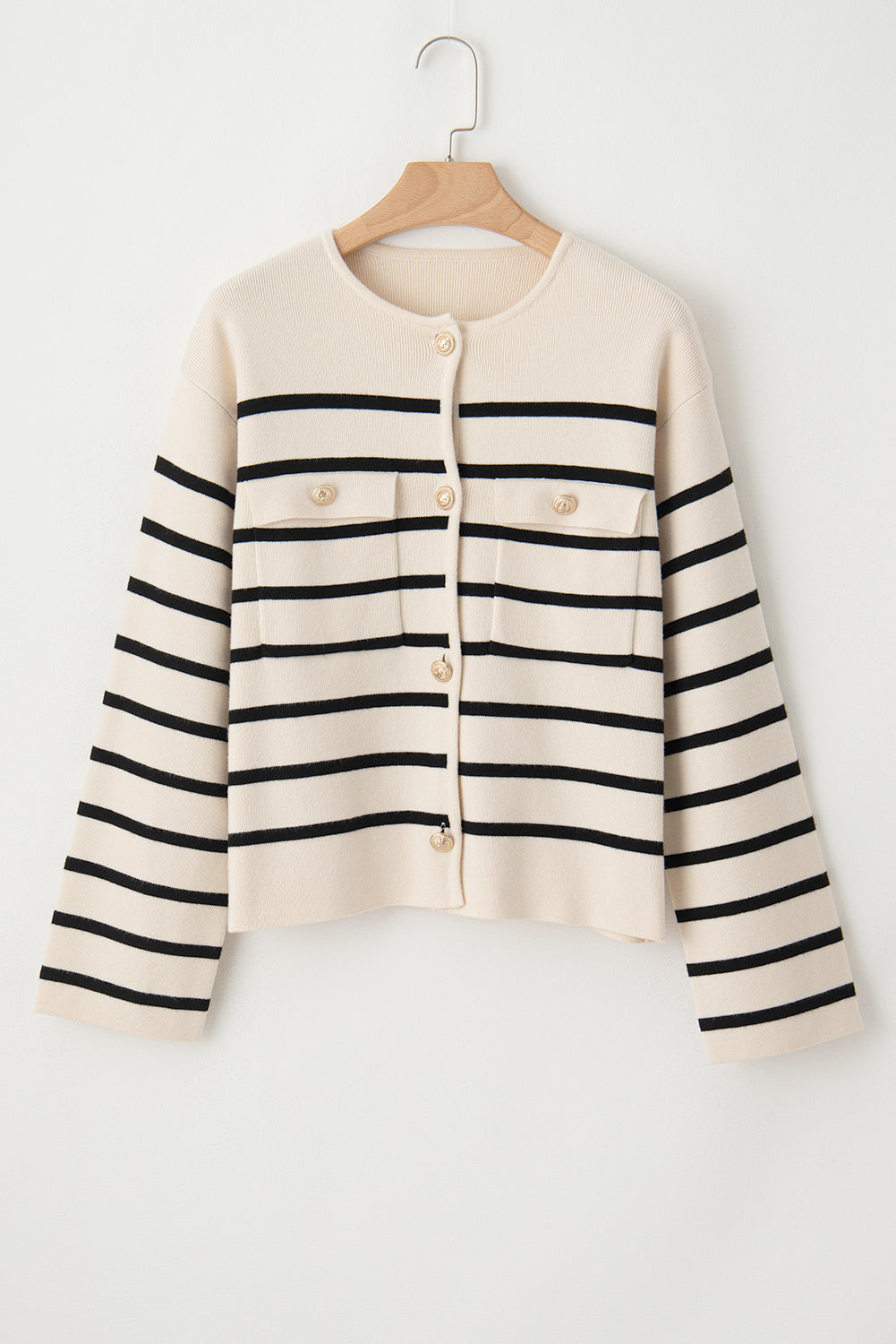 Striped Cardigan | Button Detailing