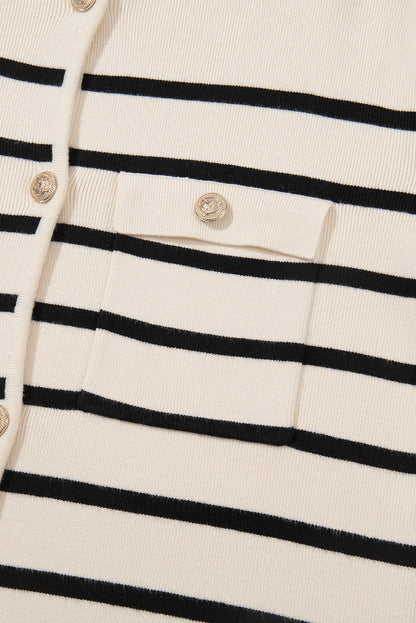 Striped Cardigan | Button Detailing