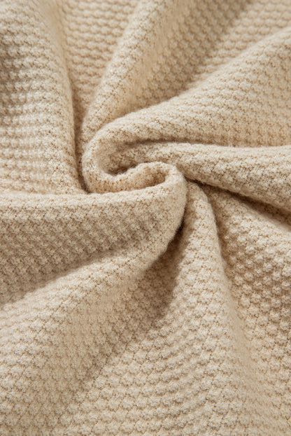 Textured Slit Sleeve Sweater