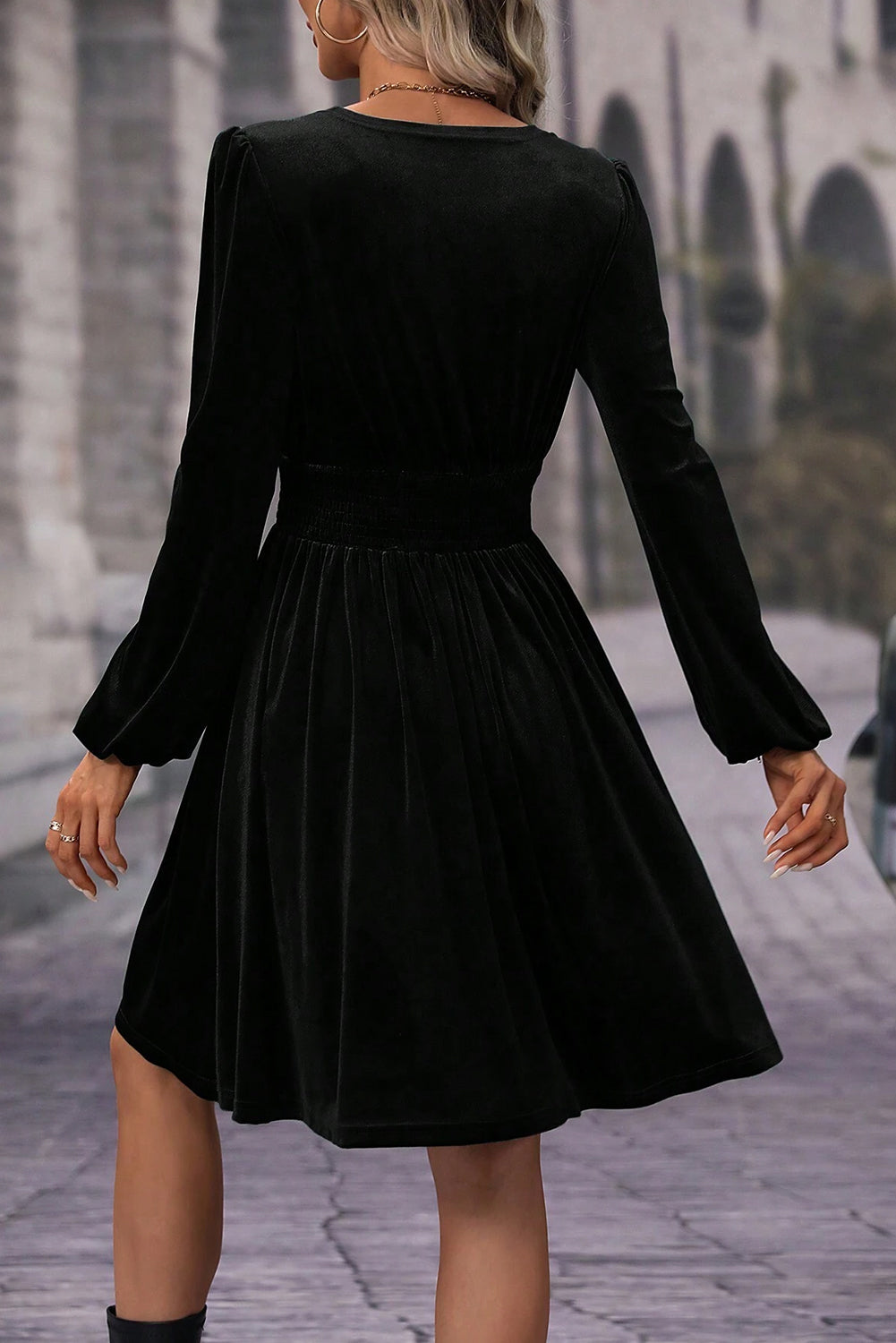 Surplice Velvet Dress