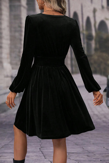 Surplice Velvet Dress