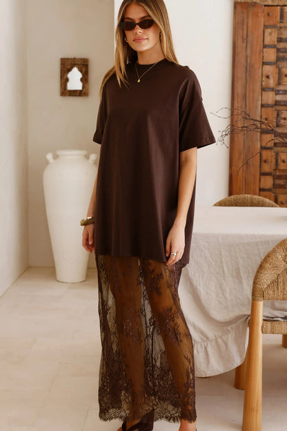 Lace Hem T-Shirt Dress