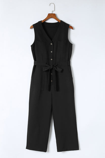Button Front Jumpsuit