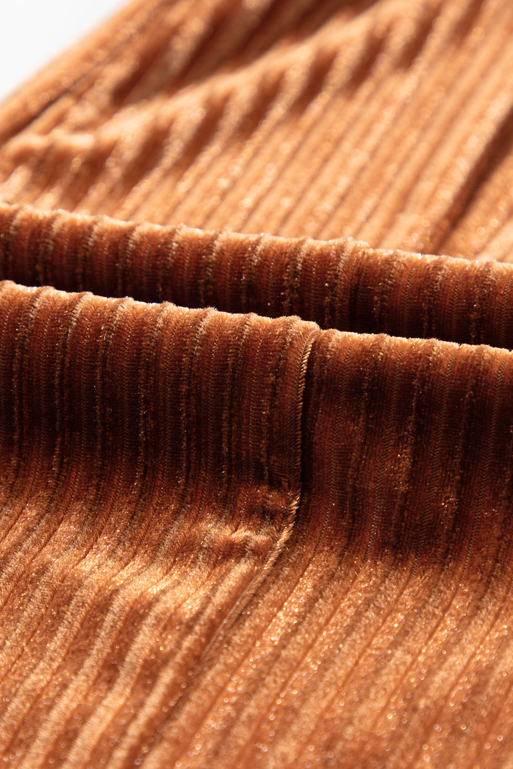 Camel Corduroy Flared Trousers