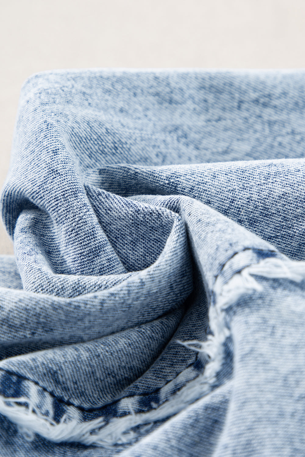 Denim Wide Leg Jumpsuit | Exposed Seam Detailing