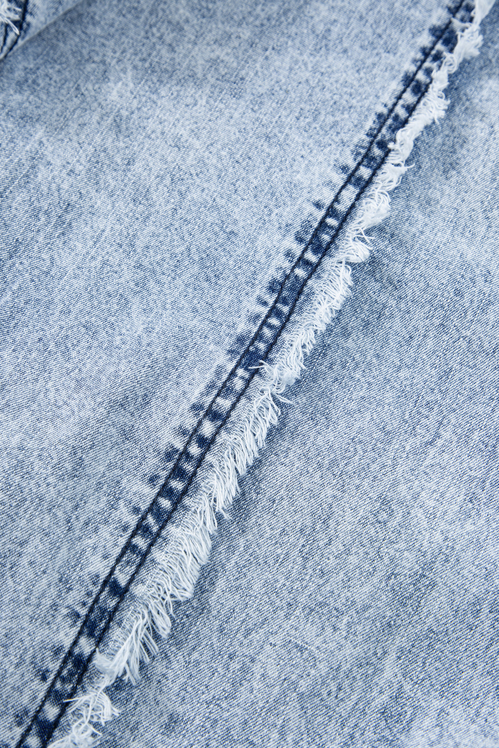 Denim Wide Leg Jumpsuit | Exposed Seam Detailing