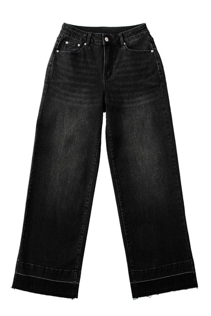 Wide Leg Jeans | Cuffed Hems