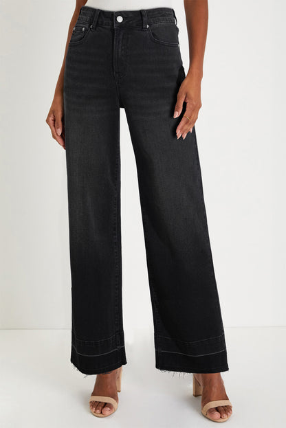 Wide Leg Jeans | Cuffed Hems