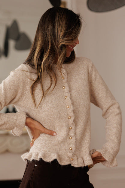 Ruffle Trim Cardigan