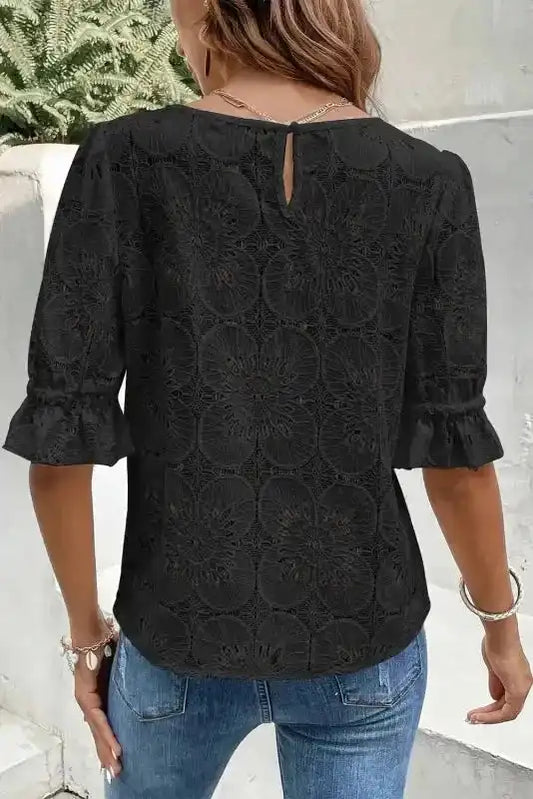 The Black Flower Blouse