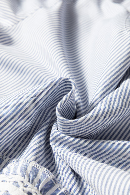 Striped Maxi Dress | Lace Trim