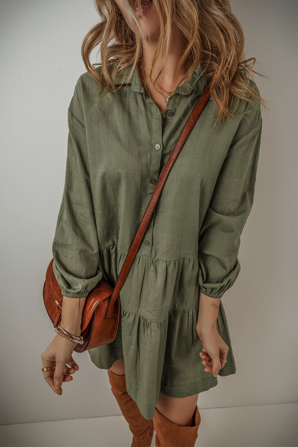 Tiered Shirt Dress