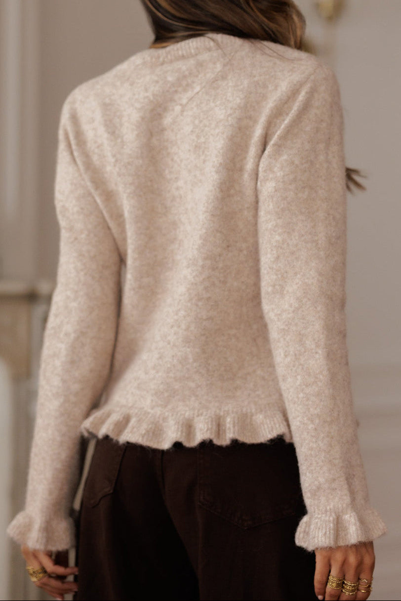 Ruffle Trim Cardigan
