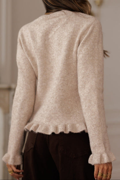 Ruffle Trim Cardigan