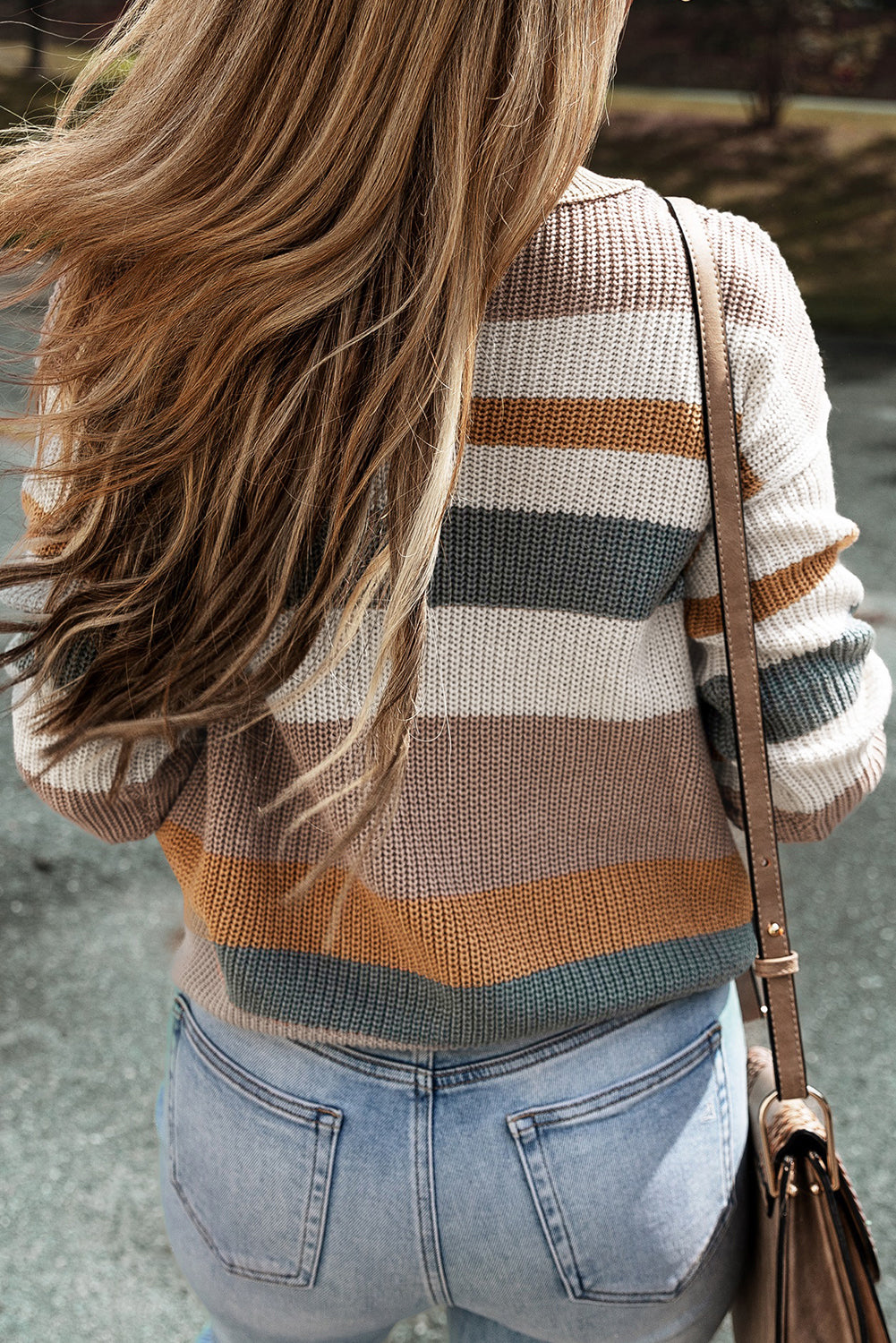Camel Striped Sweater