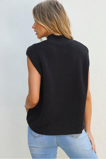 Sleeveless Cable Knit Sweater