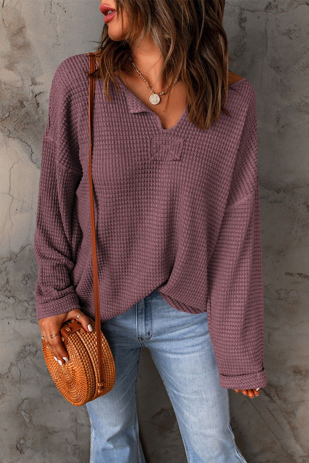 Waffle Knit Top