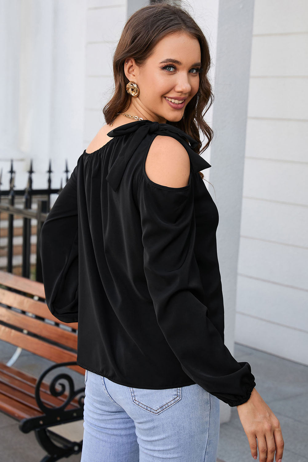 Off Shoulder Blouse | Tie Detail