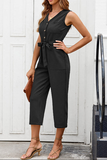 Button Front Jumpsuit