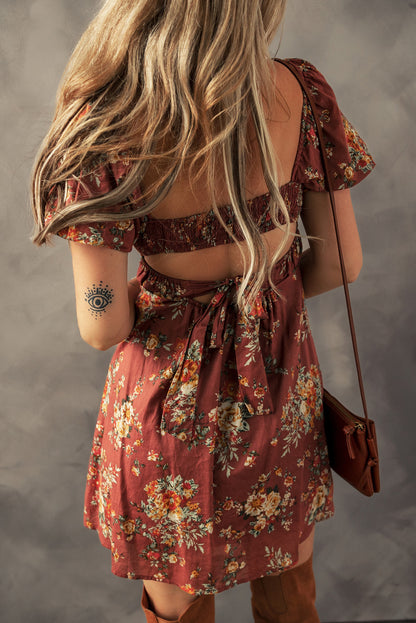 Floral Open Back Dress