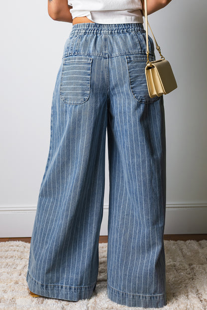 Striped Wide Leg Jeans
